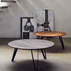 Mesa de centro Space Ø90 cm, roble ahumado*MUUBS Discount
