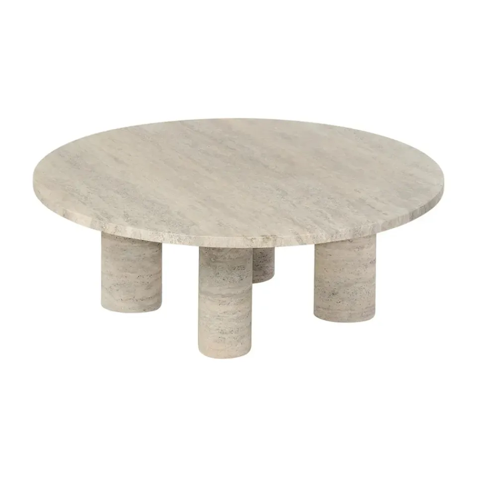 Mesa de centro Volos L, Ø75 cm, Travertino*Blomus Sale