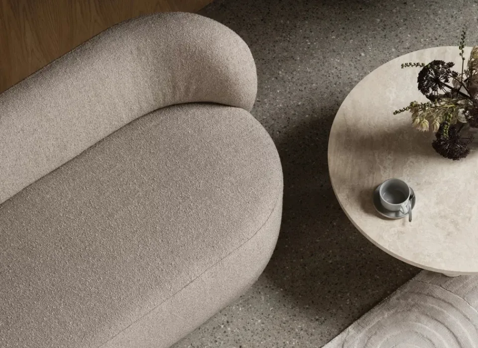 Mesa de centro Volos L, Ø75 cm, Travertino*Blomus Sale