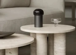 Mesa de centro Volos L, Ø75 cm, Travertino*Blomus Sale