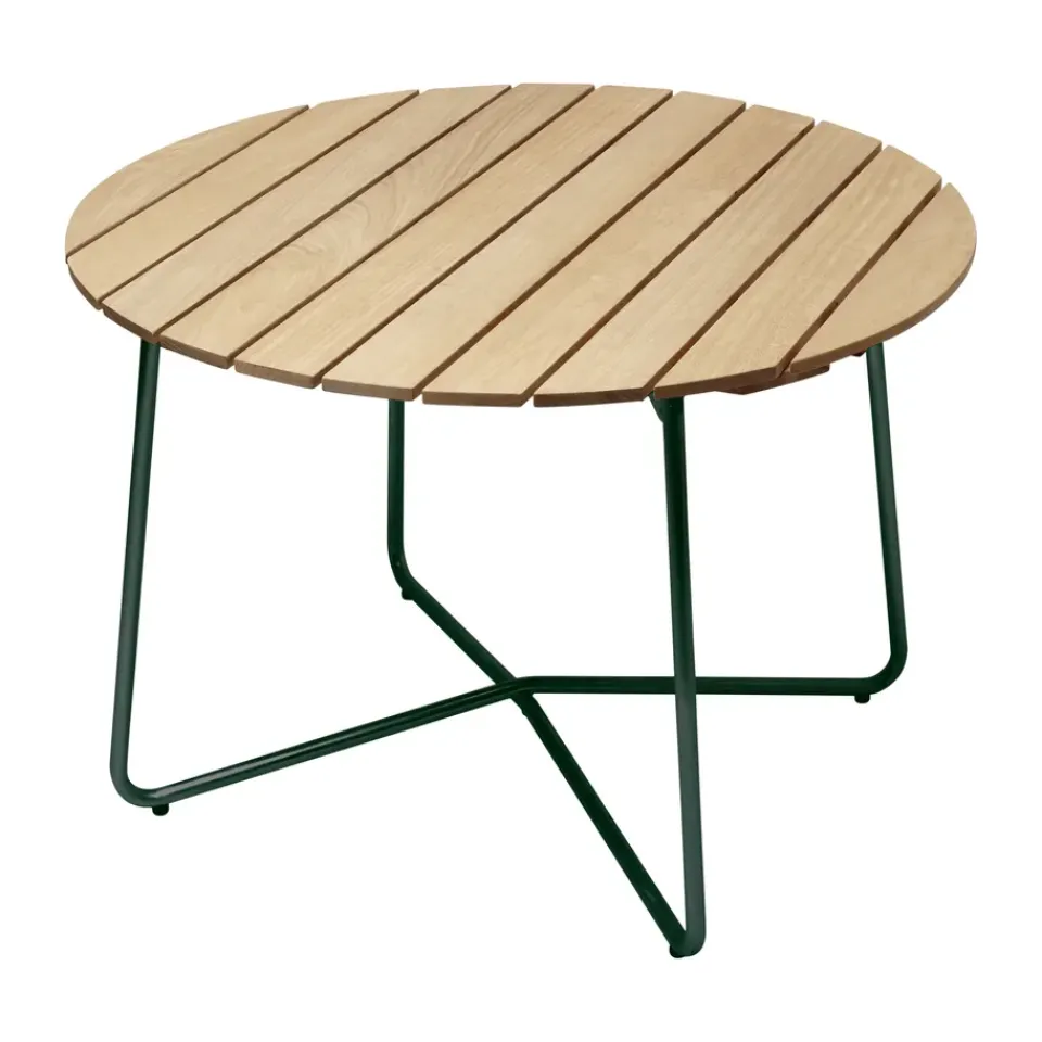 Mesa de comedor 9A, Pino aceitado-verde, Ø100 cm*Grythyttan Stålmöbler Sale