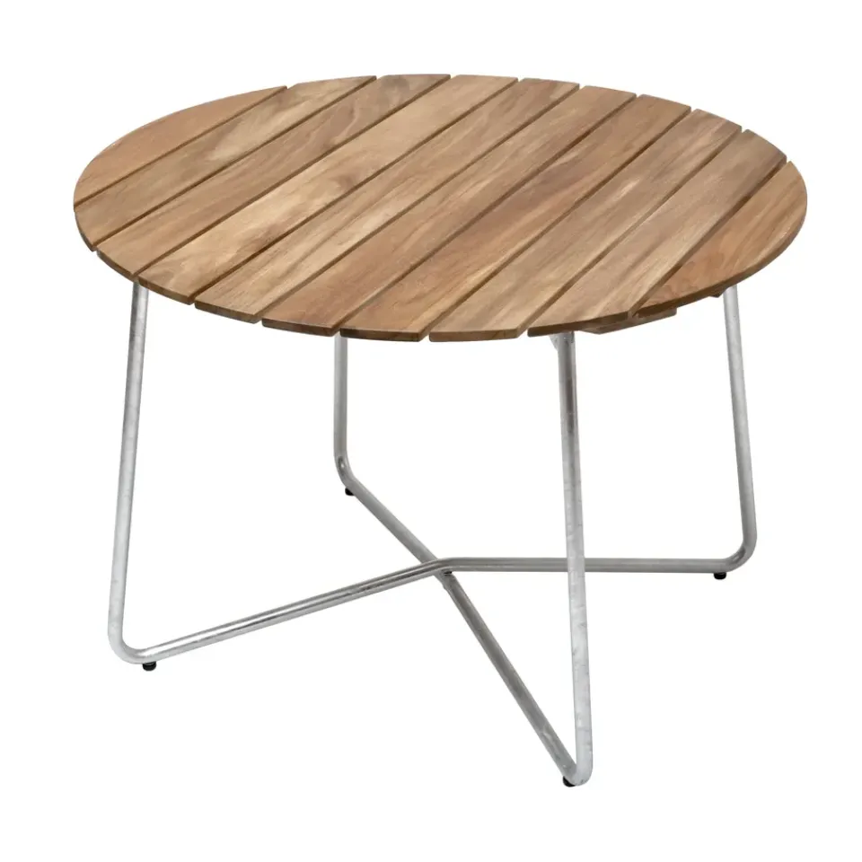 Mesa de comedor 9A, Teak Ø100 cm*Grythyttan Stålmöbler Outlet
