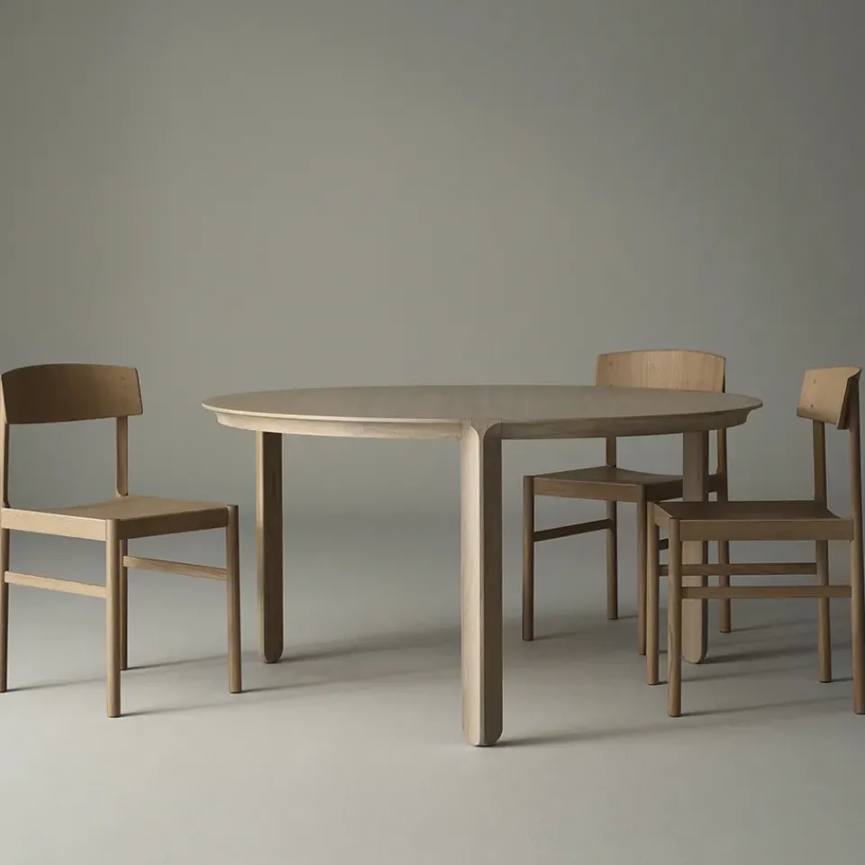 Mesa de comedor Amor redonda, Roble con aceite duro de cera blanco*Mavis Best