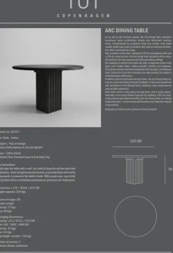 Mesa de comedor Arc Ø120 cm, Coffee black roble*101 Copenhagen Online