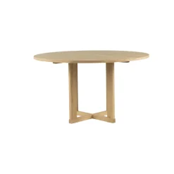 Mesa de comedor Arv ⌀130 cm, Roble blanqueado con acabado mate*Mavis Discount