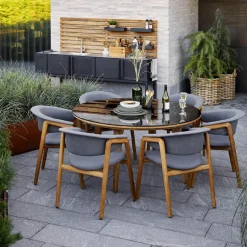 Mesa de comedor Aspect redonda, Travertine*Cane-line Clearance