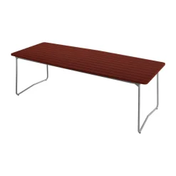 Mesa de comedor B31, Roble teñido en color oscuro con acabado lacado - estructura galvanizada en caliente, 230x92 cm*Grythyttan Stålmöbler Online