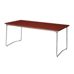 Mesa de comedor B31, 170x92 cm, roble teñido Dark red-lacado-acero galvanizado*Grythyttan Stålmöbler Clearance