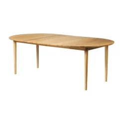 Mesa de comedor C62E Bjørk con 2 extensiones, Roble macizo aceitado*FDB Møbler Discount