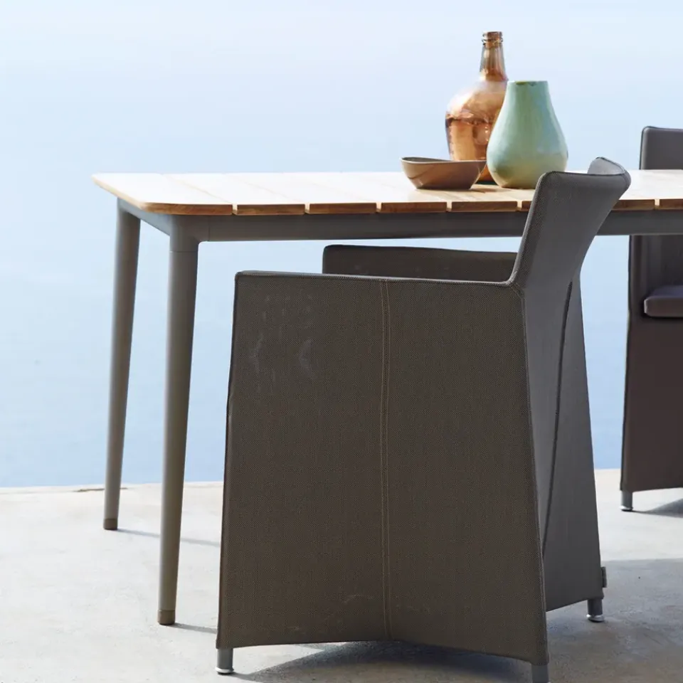 Mesa de comedor Core teca 210x100x74 cm, Soprte taupe*Cane-line Sale