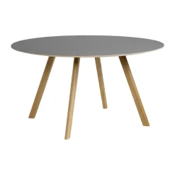 Mesa de comedor CPH25 2.0, Ø140 cm, Grey linoleum-roble lacado*HAY New