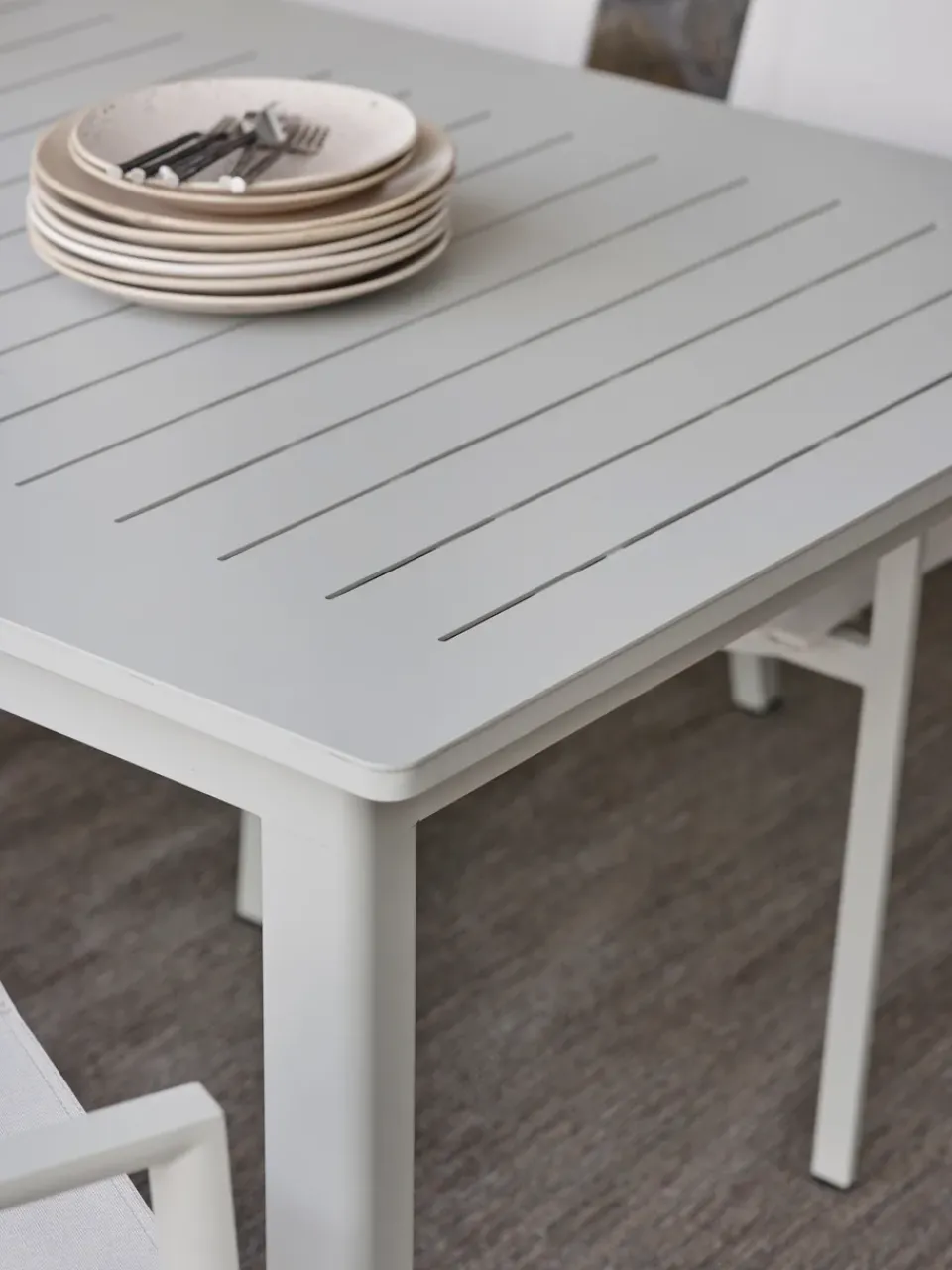 Mesa de comedor extensible Lomma, Light grey 194-312 cm*Brafab Clearance