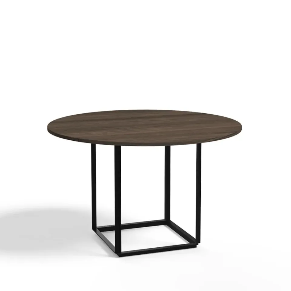 Mesa de comedor Florence redonda, nogal, ø120 cm, soporte negro*New Works Hot