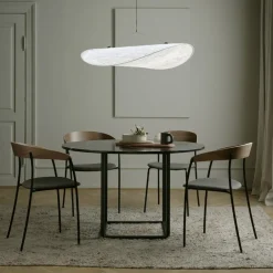 Mesa de comedor Florence redonda, nogal, ø120 cm, soporte negro*New Works Hot