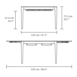 Mesa de comedor Heart'n'Soul 90x120 cm, Oak-obsidian black*Umage Clearance