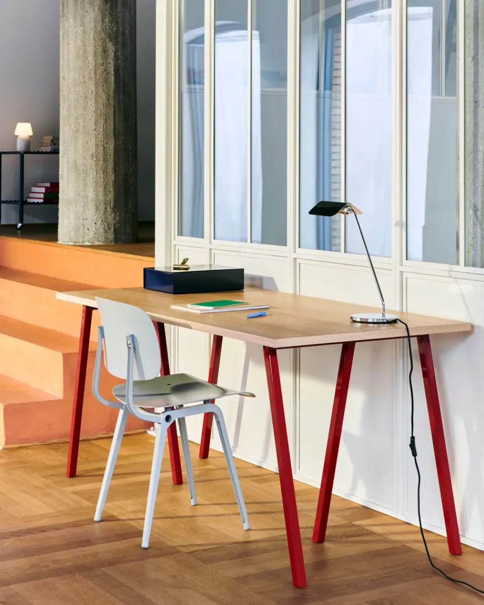 Mesa de comedor Loop Stand 77,5x160 cm, Maroon red-clear lacq. oak*HAY New