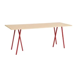 Mesa de comedor Loop Stand incl. support 92,5x250 cm, Maroon red-clear lacq. oak*HAY Sale