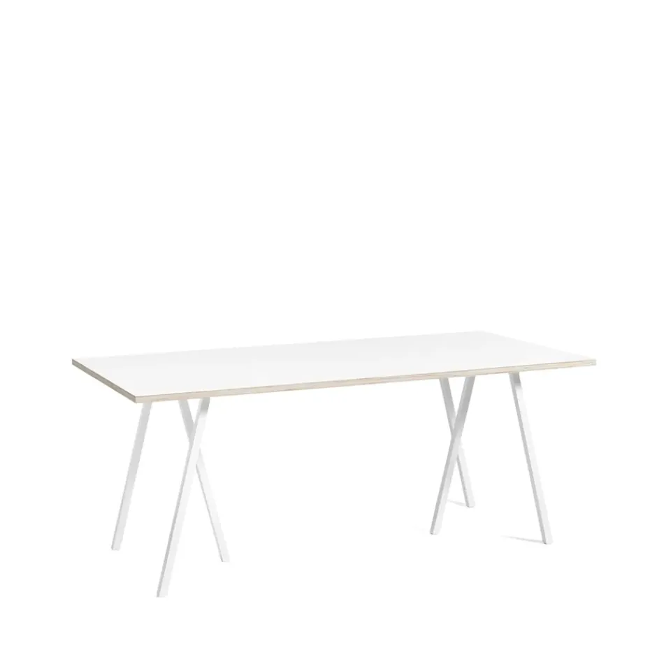 Mesa de comedor Loop Stand, White laminate-white, 180 cm*HAY Clearance
