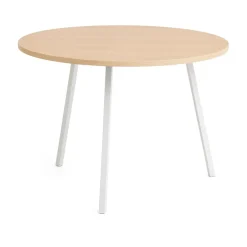 Mesa de comedor Loop Stand Ø105 cm, White-clear lacq. oak*HAY New