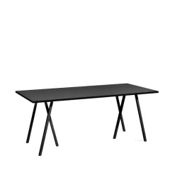 Mesa de comedor Loop Stand, Black linoleum-black, 180 cm*HAY New