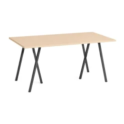Mesa de comedor Loop Stand 77,5x160 cm, Black-black linoleum-lacq. oak*HAY Hot