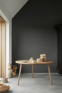 Mesa de comedor Miss Tailor redonda Ø130 cm, roble natural tratado con aceite, tablero fijo*Stolab Outlet