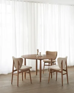 Mesa de comedor Oku, Roble ahumado claro, Ø120 cm*NORR11 Online