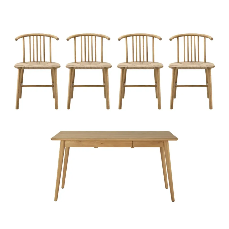 Mesa de comedor VIOR 90x120 cm, Roble lacado*NJRD Best