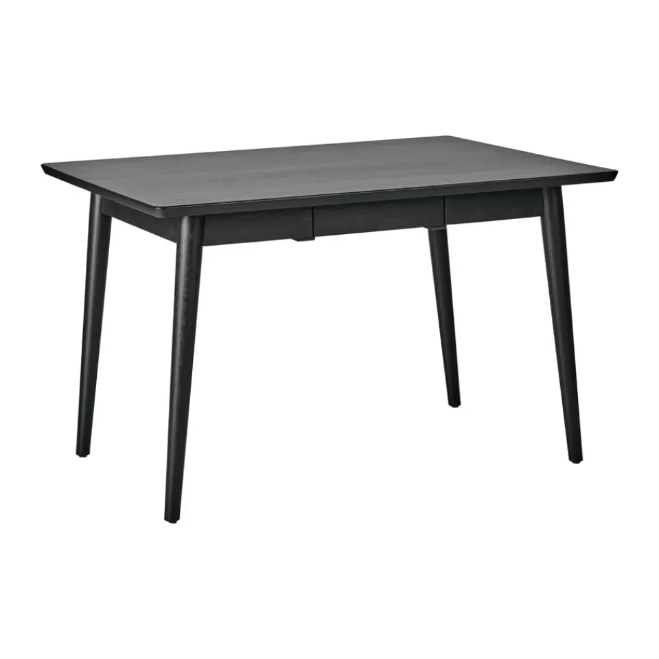 Mesa de comedor VIOR 90x120 cm, Roble lacado en negro*NJRD New
