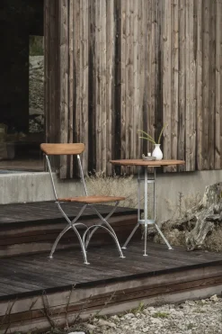 Mesa de tres patas Bryggeri, Teca-estructura galvanizada en caliente*Grythyttan Stålmöbler Sale