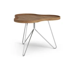 Mesa Flower mono Edición Especial 62x66 cm, H45 cm-nogal lacado-acero cromado*Swedese Online