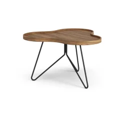 Mesa Flower mono Edición Especial 62x66 cm, H39 cm-nogal lacado-acero lacado en negro*Swedese Clearance