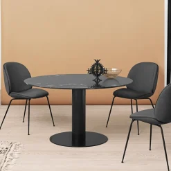 Mesa 2.0, American walnut, ø130, base negra*GUBI New