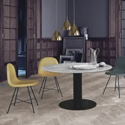 Mesa 2.0, Marble black, ø150, base negra*GUBI Discount