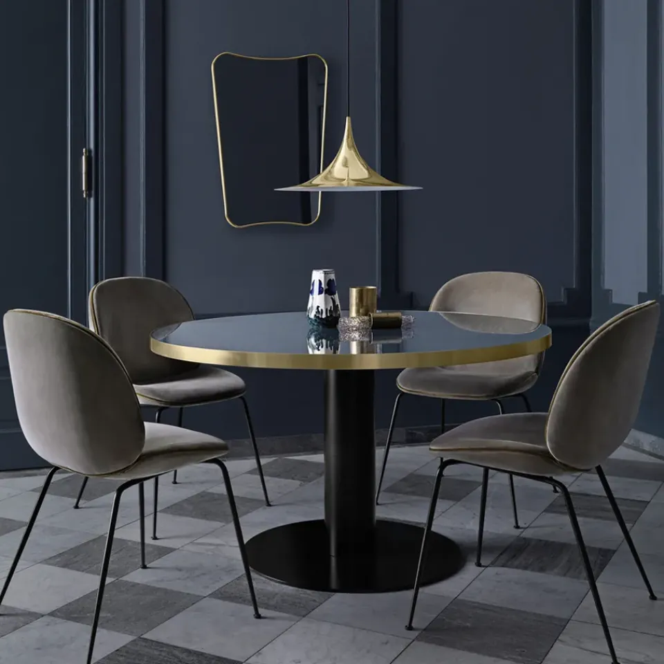 Mesa 2.0, Marble green, ø110, base negra*GUBI Sale