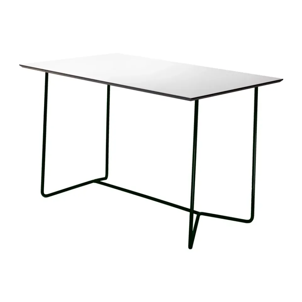 Mesa High Tech rectangular, Blanco laminado compacto-negro*Grythyttan Stålmöbler Clearance