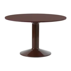 Mesa pedestal Midst, Dark red linoleum-dark red, Ø120 cm*Muuto Best