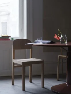 Mesa pedestal Midst, Dark red linoleum-dark red, Ø120 cm*Muuto Best