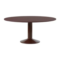 Mesa pedestal Midst, Dark red linoleum-dark red, Ø160 cm*Muuto
