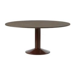 Mesa pedestal Midst, Dark oiled oak-dark red, Ø160 cm*Muuto Clearance