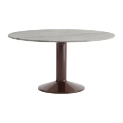 Mesa pedestal Midst, Grey marble-dark red, Ø140 cm*Muuto