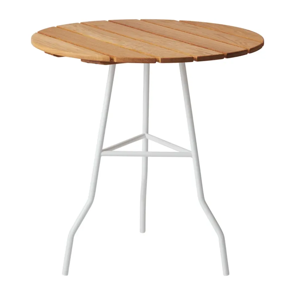 Mesa Pia Ø70 cm, Soporte de acero lacado - roble aceitado*Gärsnäs New