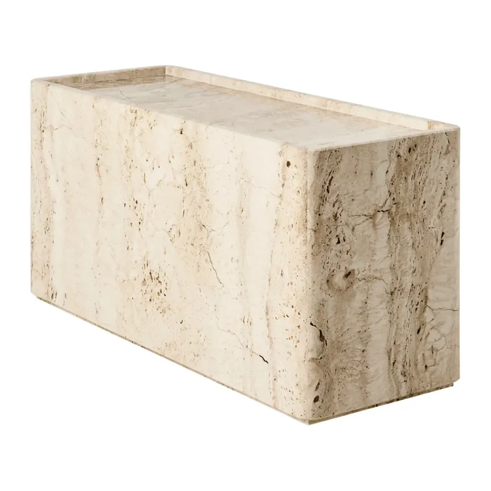 Mesa Pietra 30x80x40 cm, Neutral white travertine*GUBI Clearance