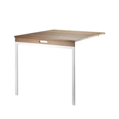 Mesa plegable , Nogal-patas de metal blancas*String New