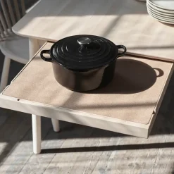 Mesa Prima Vista, Abedul claro lacado mate, 120cm, 1 tablero de extensión*Stolab Best