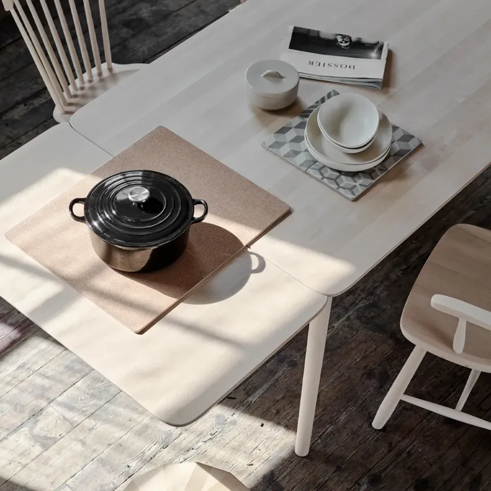Mesa Prima Vista, Abedul claro lacado mate-180cm-1 tablero de extensión*Stolab Online
