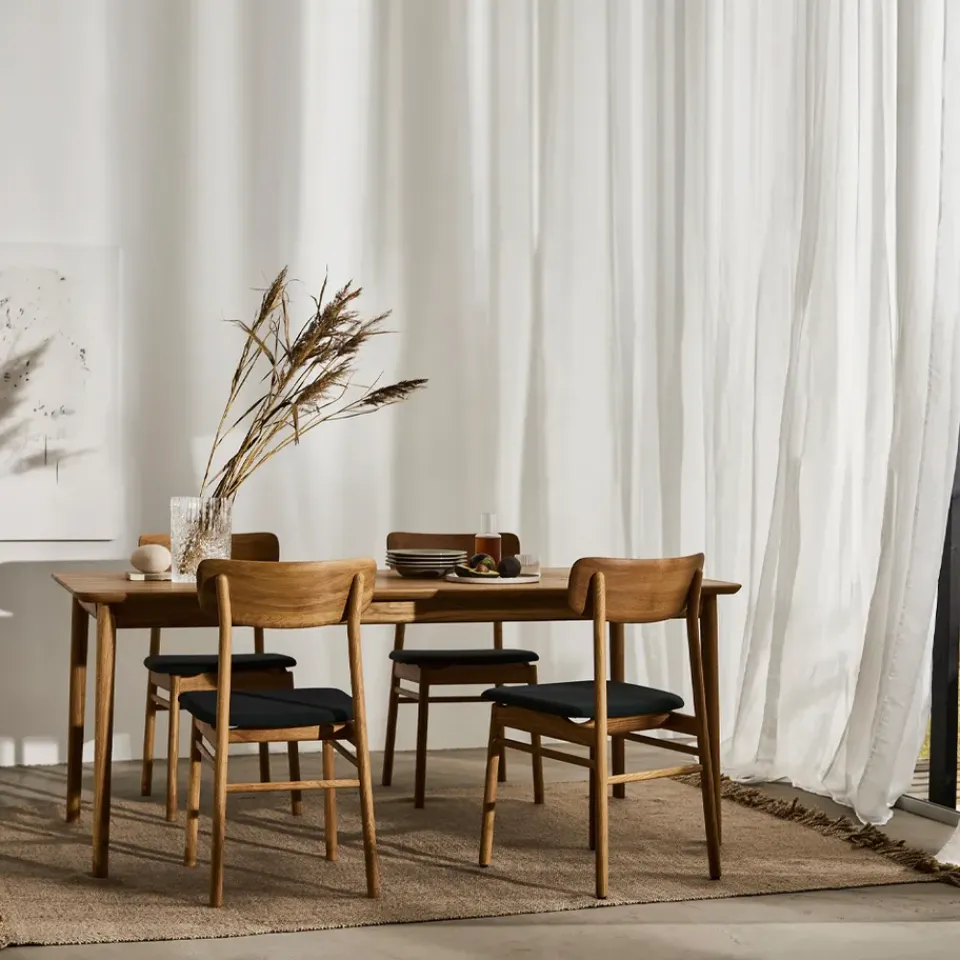 Mesa Prima Vista, Roble aceite natural-180cm-1 tablero de extensión*Stolab New