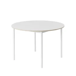 Mesa redonda Base Ø110 cm, White laminate-Plywood-White*Muuto Outlet