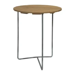 Mesa Table 6B, Roble aceitado-patas galvanizadas, Ø60 cm*Grythyttan Stålmöbler Online