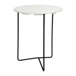 Mesa Table 6B, Roble tratado blanco-negro, Ø60 cm*Grythyttan Stålmöbler Online